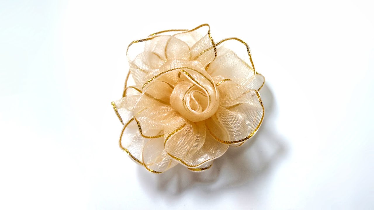 How to Make Ribbon Flower | Easy Ribbon Flower | Flower Ribbon DIY