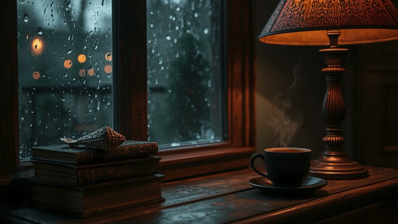 Rainy Window Reading Ambience 📖☕ | Old Books by the Window | Rain Sounds for Focus & Sleep