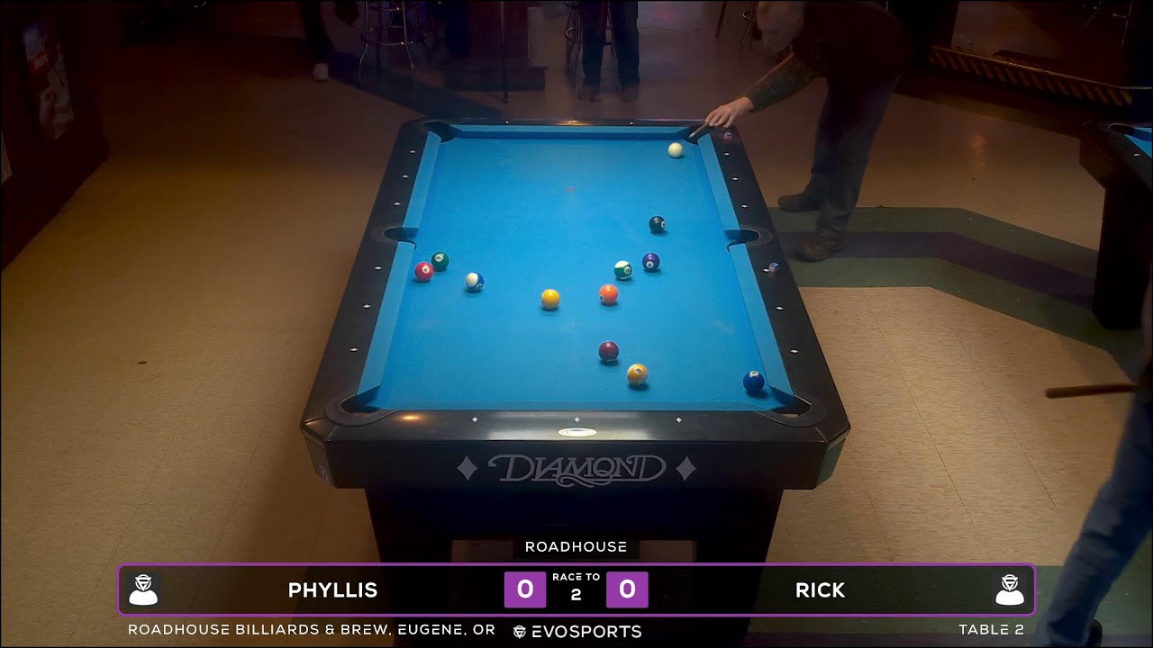 PHYLLIS  vs RICK - ROADHOUSE BILLIARDS & BREW - TABLE 2 | EvoSports