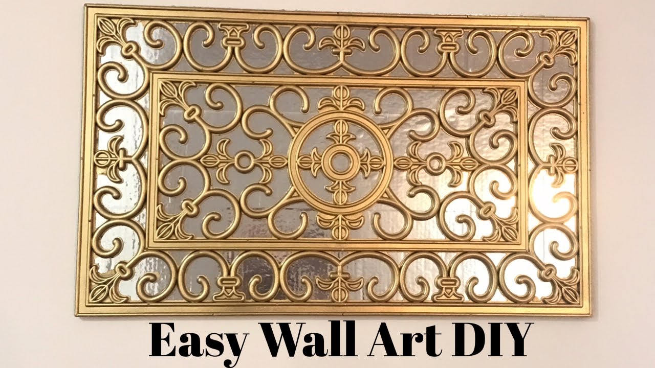 Easy and Cheap Wall Art DIY | How to Make a Faux Mirrored  Wall Art Using a Door Mat