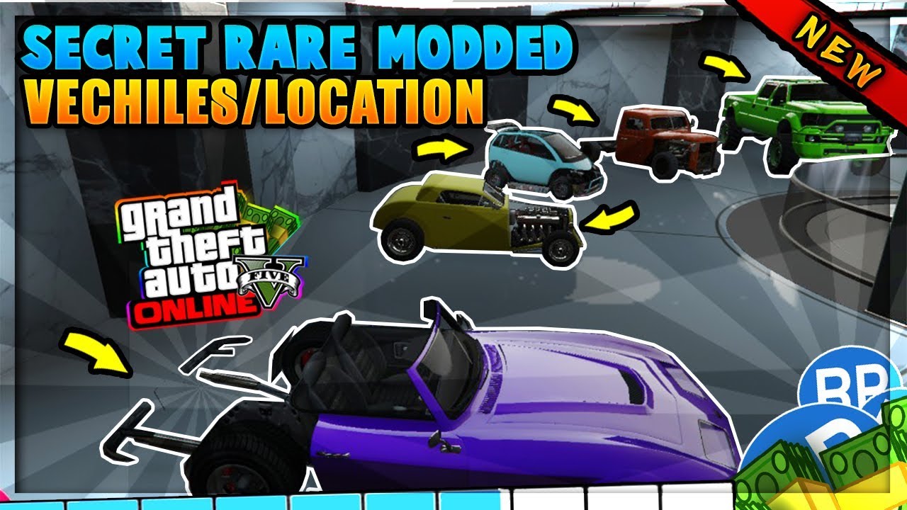 GTA 5 ONLINE - *SECRET* RARE MODDED CARS LOCATIONS IN GTA 5! RARE STORABLE CAR SPAWNS! (Rare Cars)