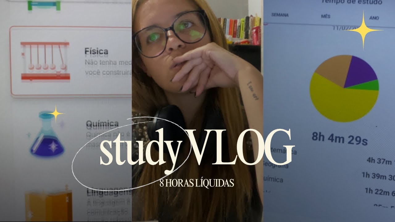 um dia estudando por 8 horas líquidas para o ENEM | study vlog