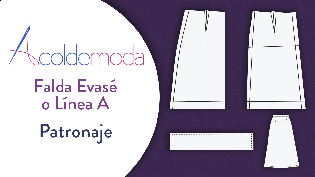 Clase 1: PATRÓN DE FALDA EVASÉ O FALDA LÍNEA A - Paso a Paso - DIY