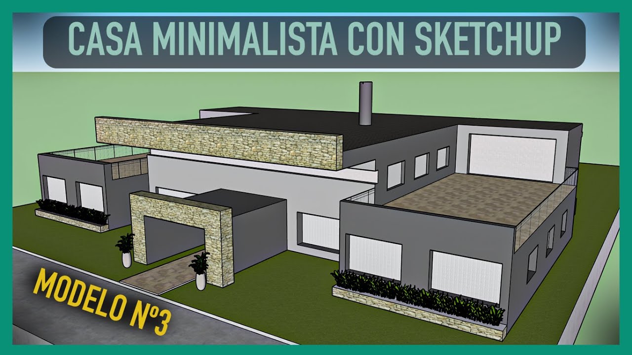 Cómo hacer una casa en Sketchup - FÁCIL y Rápido. (Modelo Nº3)