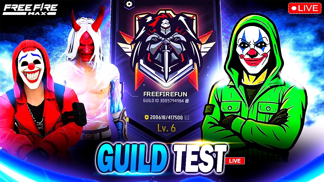 LIVE🔴 GUILD TEST🎯 | FREE FIRE CS CUSTOM😨 | ONLY SKILLED PLAYERS👽#freefirefun #guildtest #freefire