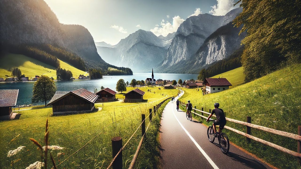 Berchtesgaden to Königssee Germany 2024 Bike Driving Tour 4K 60fps