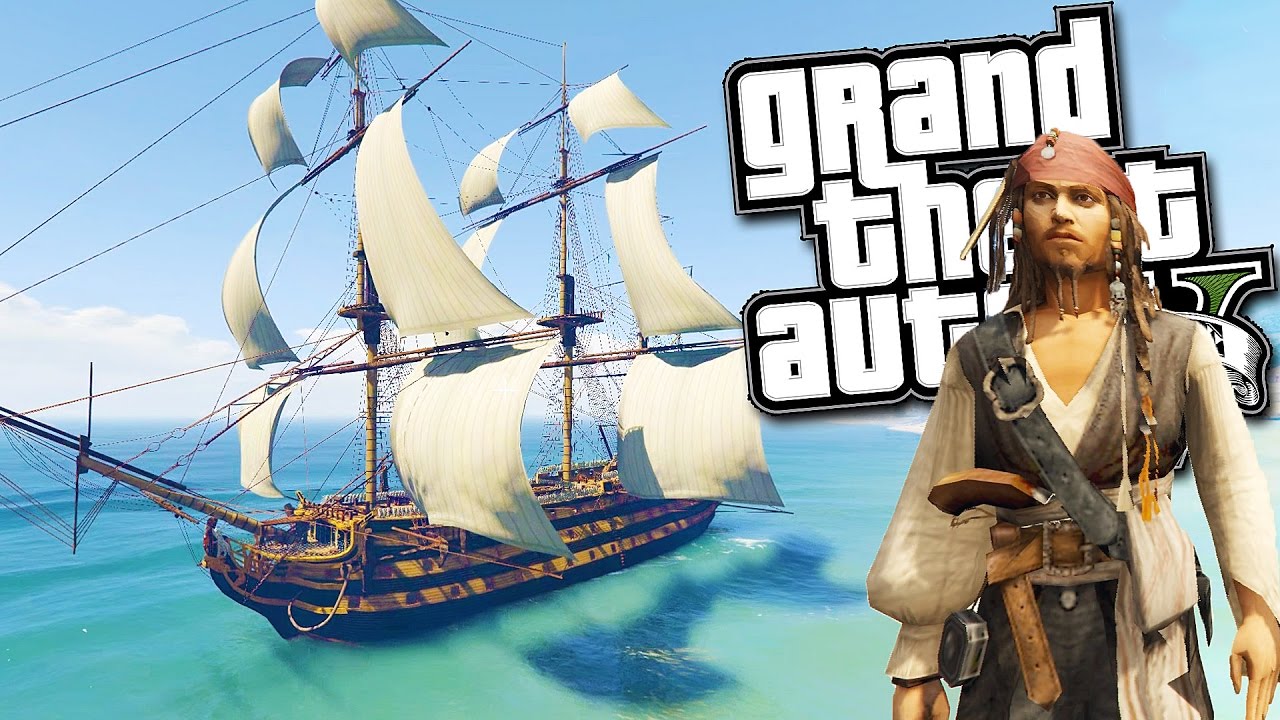 GTA 5 JACK SPARROW PIRATES OF THE CARIBBEAN MOD!!! DEAD MEN TELL NO TALES