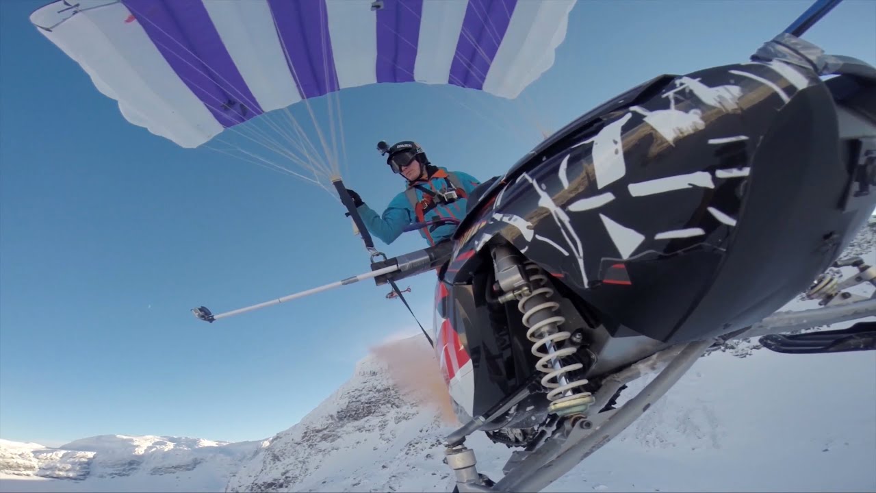 Flying snowmobile   1,5km High mountain