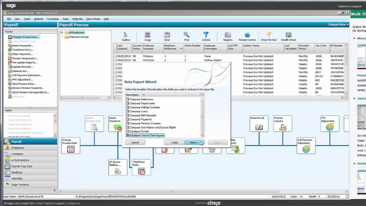 Importing employees into BrightPay from Sage