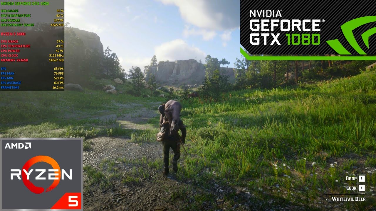 Red Dead Redemption 2 | GTX 1080 8GB | Ryzen 5 5600 | 1080P | FULL HD