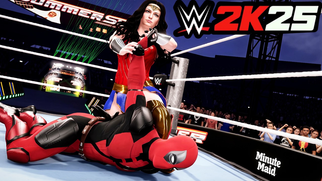 WWE 2K25 - Deadpool vs Wonder Woman | Iron Man Match at SummerSlam!