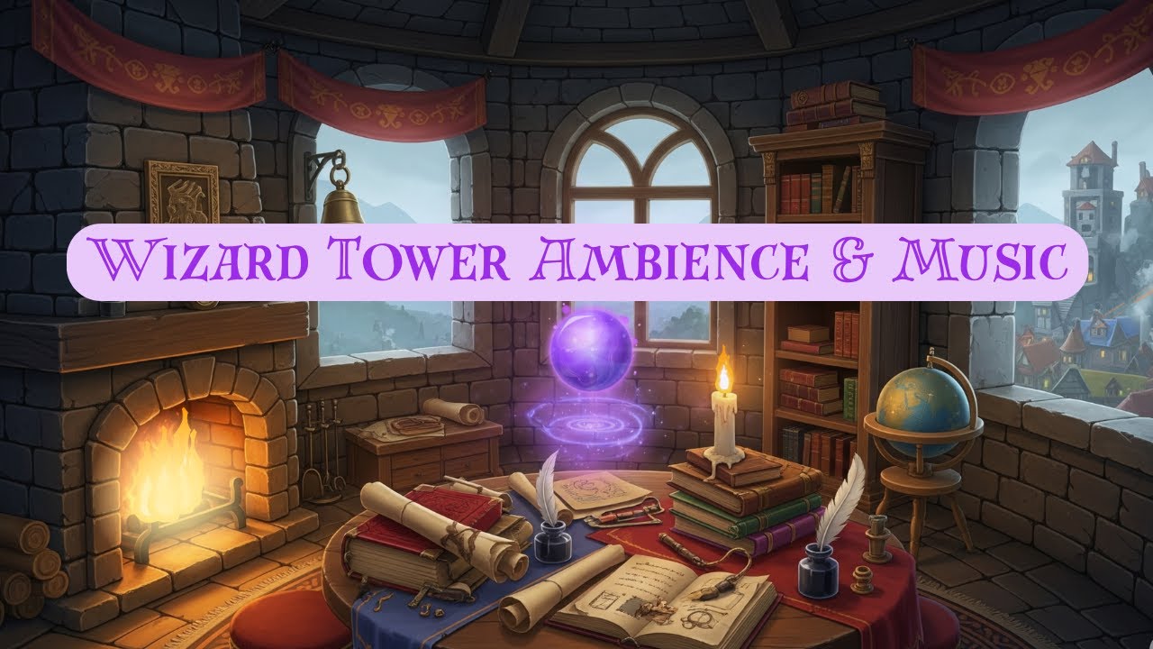 2 Hours in the Wizard’s Tower | Cozy Magical Daylight Ambience - Keep Calm