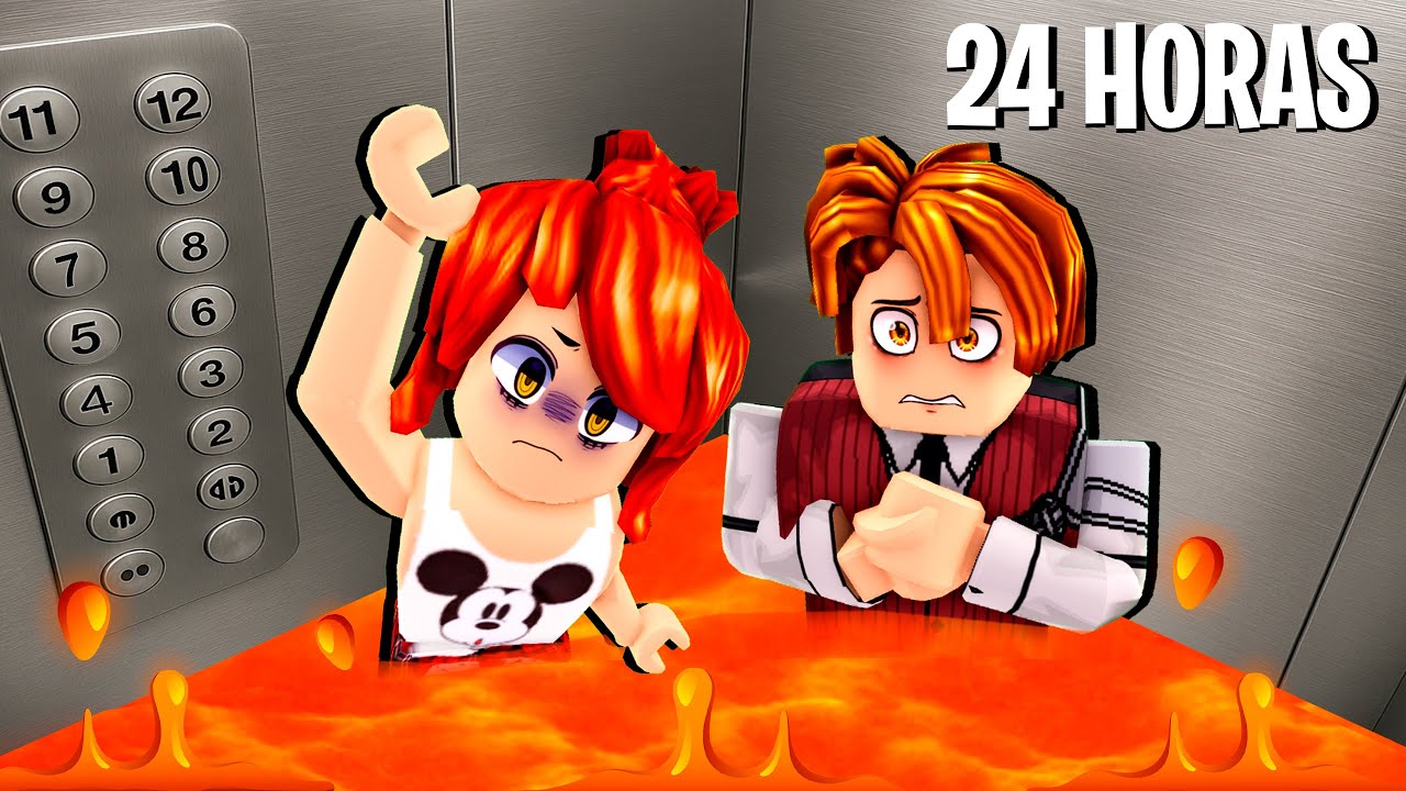 24 HORAS NO ELEVADOR DO ROBLOX!