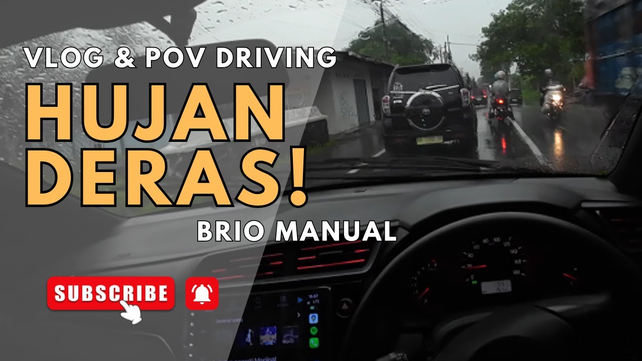 Indonesia POV Driving : Heading Home in the Rain Through Kalinegoro, Magelang | Honda Brio Manual 🌧️