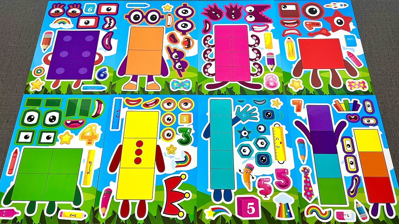 [🌸Paper diy🌸] Numberblocks Sticker Activity Book 1️⃣2️⃣3️⃣ Learning Numbers with ASMR 🎨 넘버블럭스 숫자 스티커