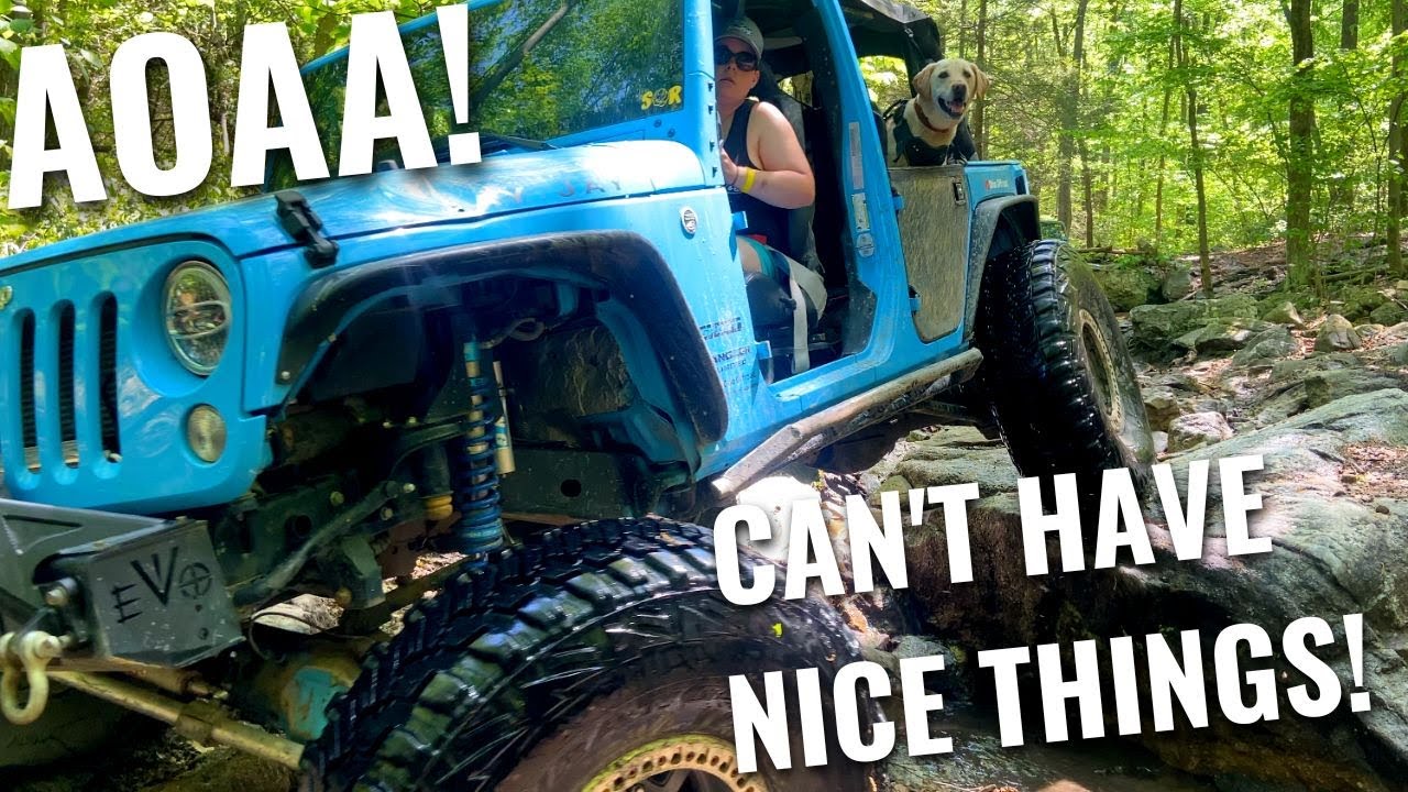 RUINED A NEW JEEP JLU BUILD!  At AOAA TRAILS in our Jeep Wranglers Part 1.