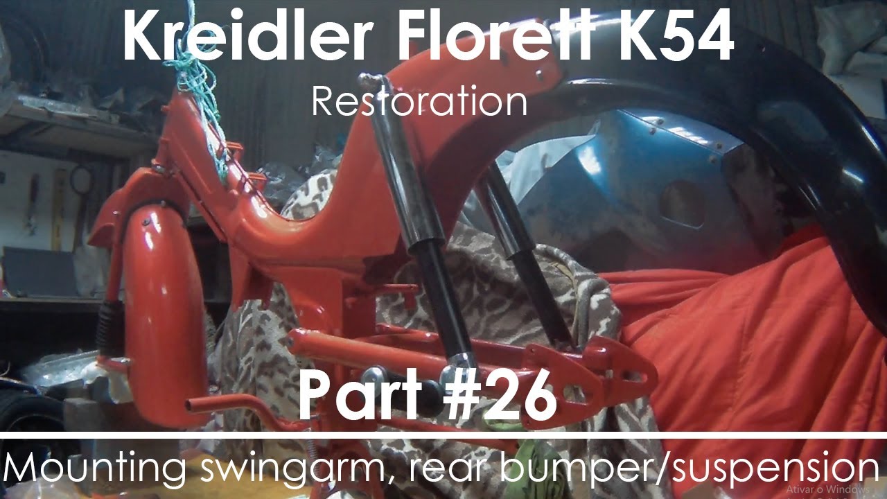 Kreidler Florett K54 - Part #26 (Mounting swingarm, rear bumper and rear suspension)