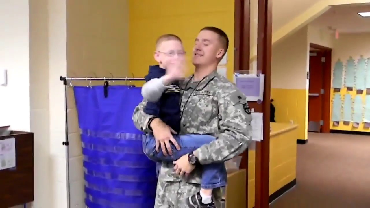 Two Dogs Welcome Home US  Airman After Deployment