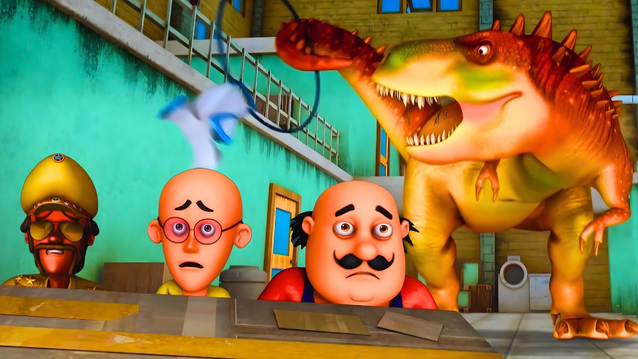 Dinoவின் வாலில் சிக்கிய இயந்திரம், Motu Patluன் பெரிய திட்டம் | Motu Patlu - Dino Invasion