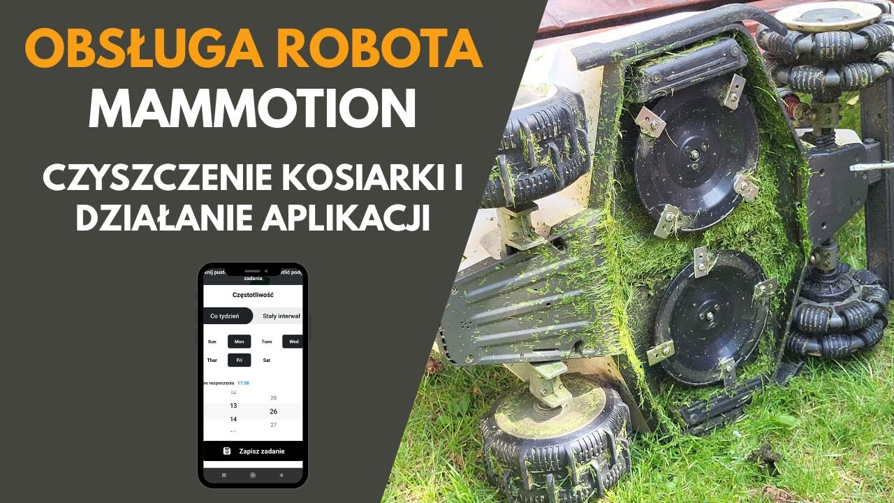 Obsługa robota koszącego Mammotion - czyszczenie kosiarki i działanie aplikacji