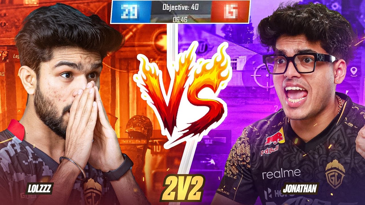 LoLzZz GAMING vs JONATHAN GAMING INTENSE 2v2 TDM BATTLE 🔥  LoLZzZ & Mayur vs Jonathan & Godz