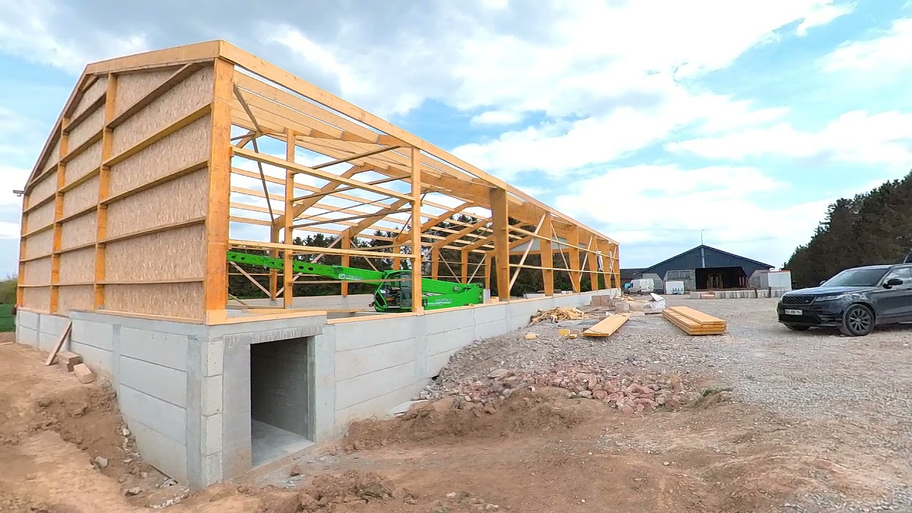 Séchoir en construction, CUMA SOM'Luzerne