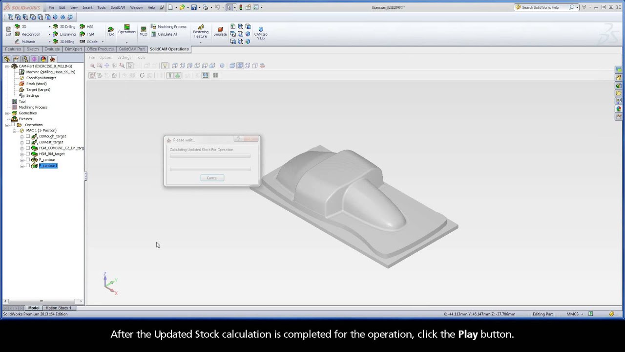 SolidCAM iMachining Training Course - Exer #8: Define a Profile Operation (outside shape finishing)