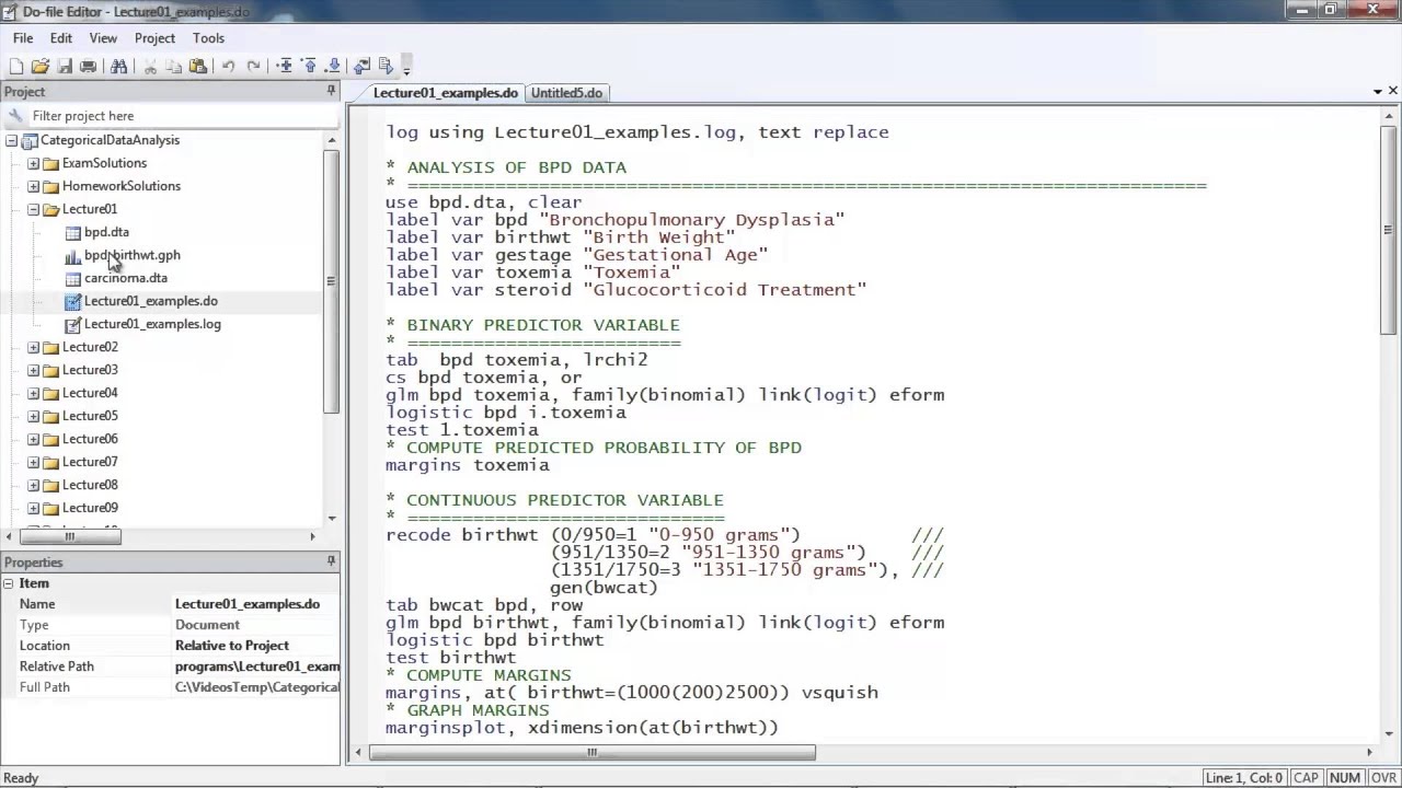 Tour of the Stata&reg; Project Manager