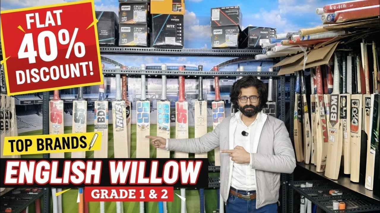 Flat 40% Off On Top Brand English Willow Grade 1 & 2 | Free Machine Knocking also 999-066-1622 