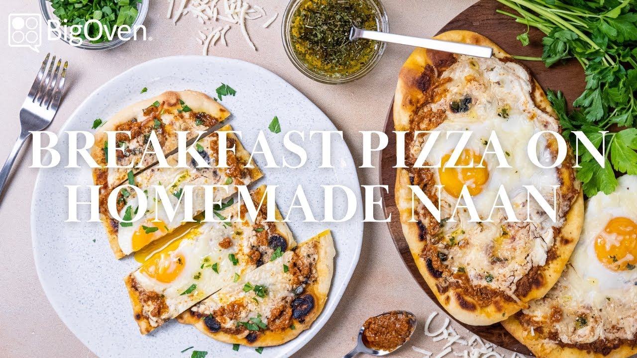 Breakfast Pizza on Homemade Naan