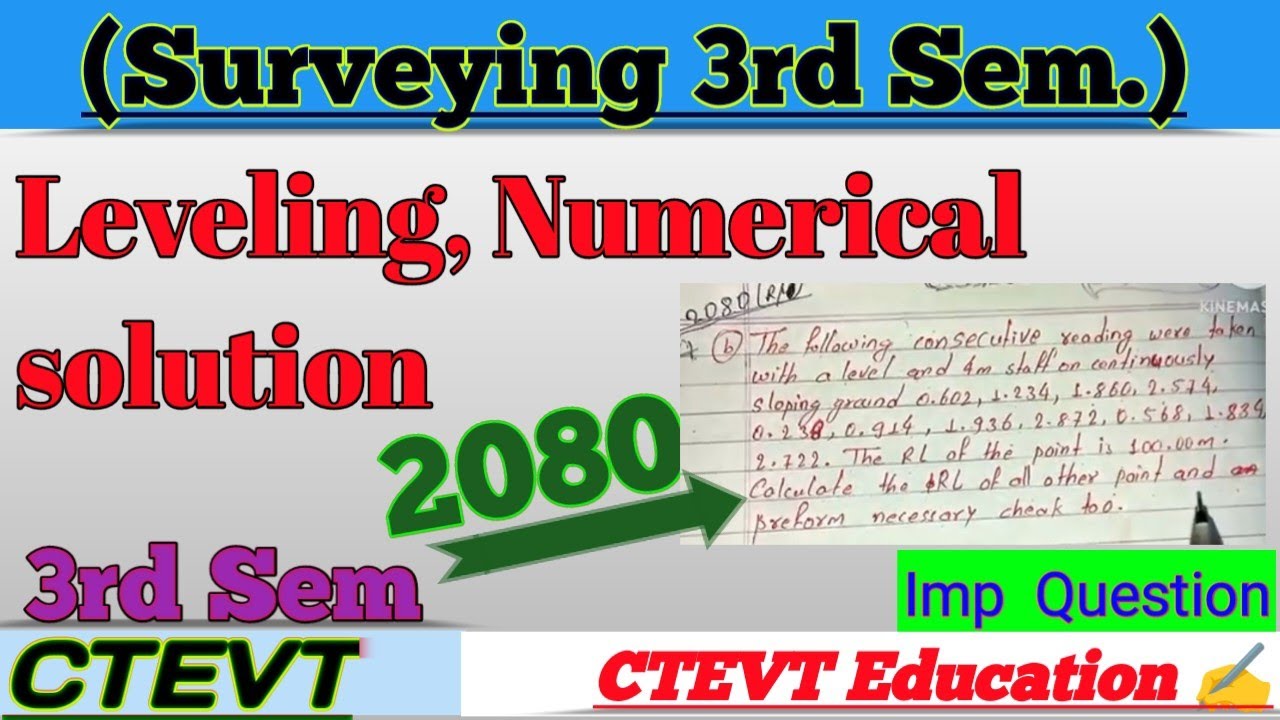 Surveying-I (3rd Sem) | 2080 questions Papers Solutions | #ctevt