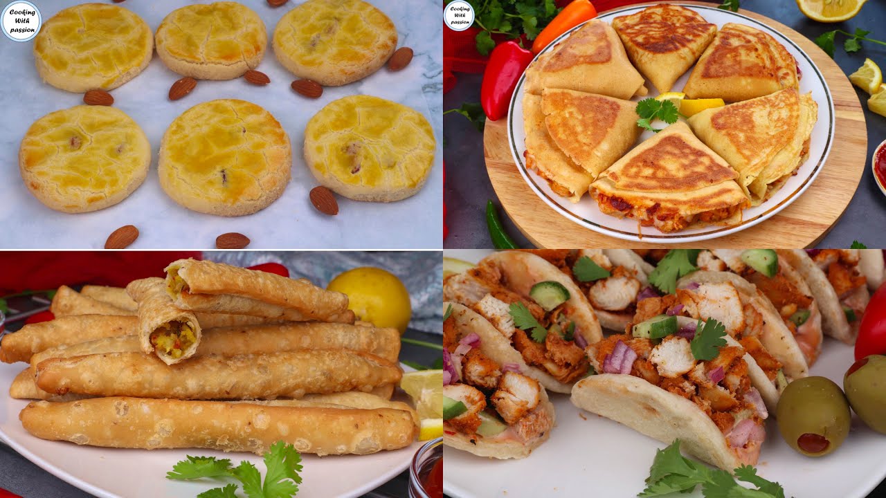 4 NEW & UNIQUE Party Snacks Recipes by Cooking With Passion| Best Snacks For Eid Dawat, Iftar & KIDS