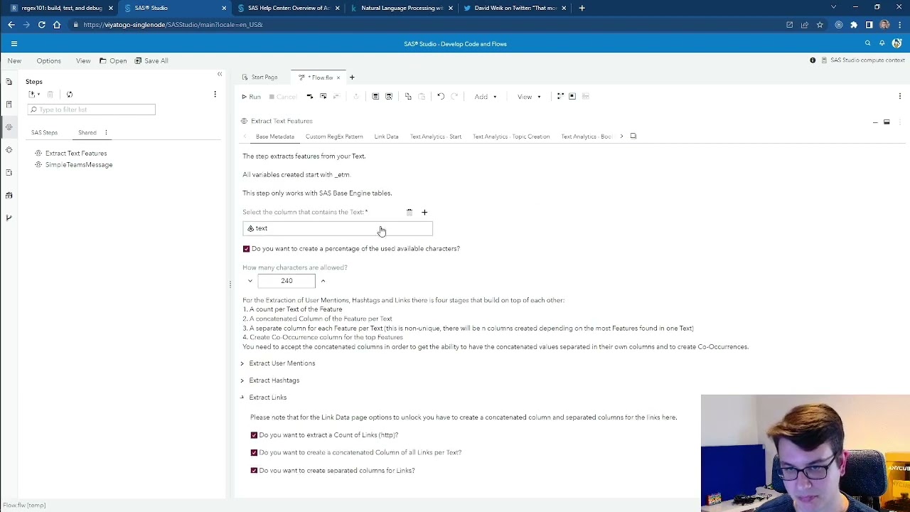 Extract Text Features | SAS Custom Step