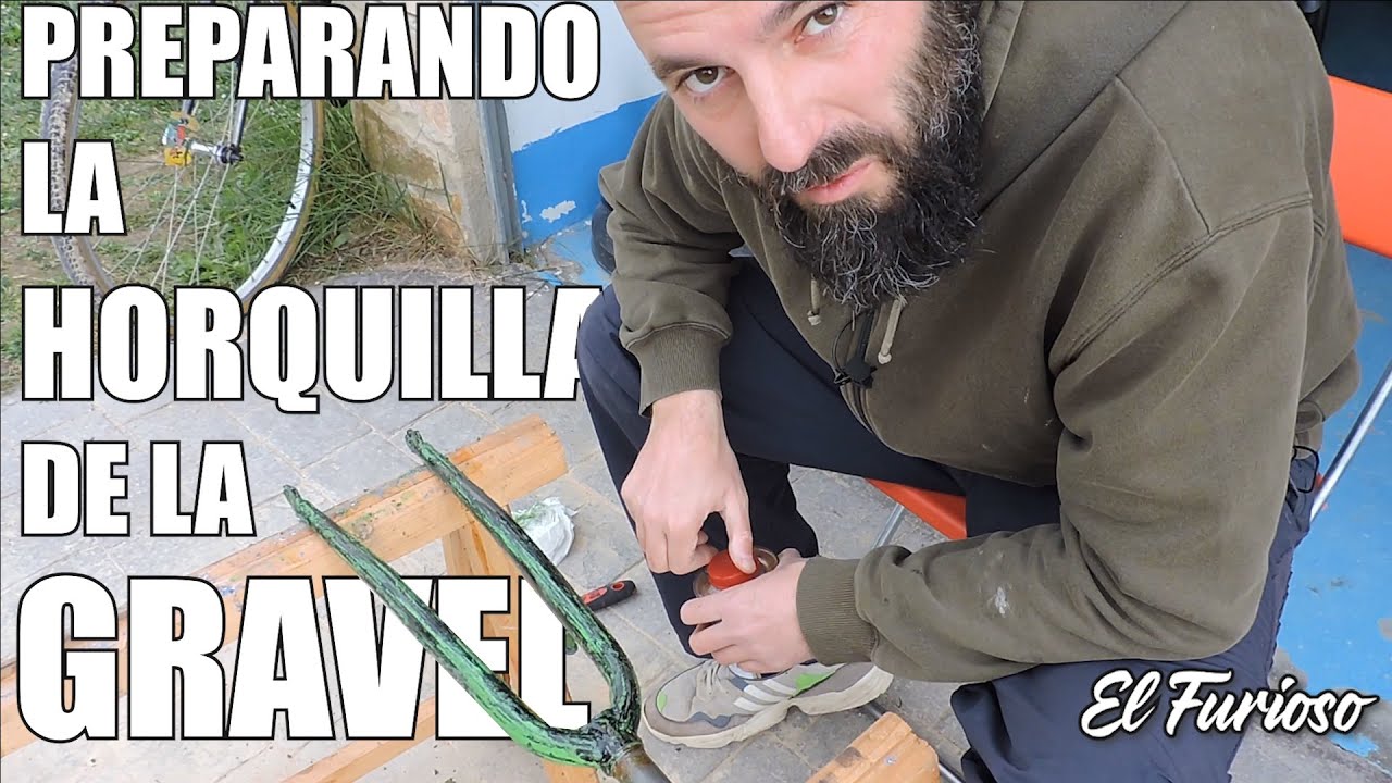 Preparación de la horquilla para en nuevo cuadro de la híbrida convertida en gravel
