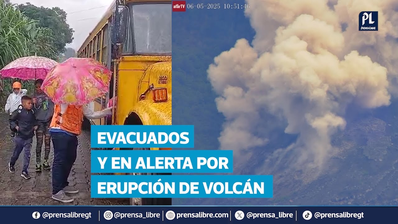 Alerta por erupción del volcán de Fuego; evacúan comunidades en Chimaltenango