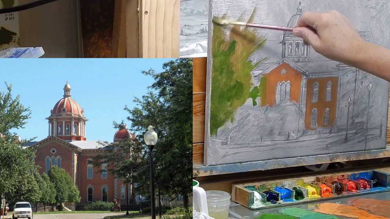 TomFisherArt 19 Real Time Architectural Oil Painting Hastings Courthouse