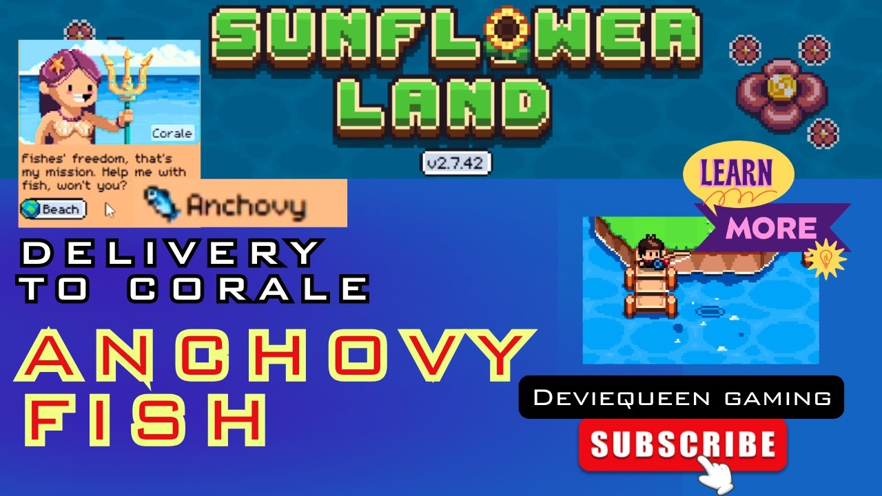2025 SUNFLOWER LAND GAME - How to catch Anchovy Fish