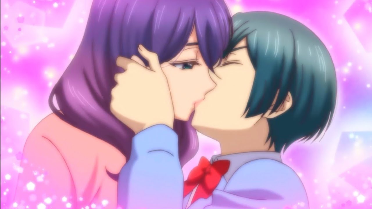 Besos anime Yuri | castellano | watashi ga motete dousunda | Yuri kiss #1