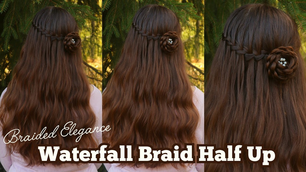 Elegant Waterfall Braid with Flower Braid | Easy Hairstyles for Long Hair
