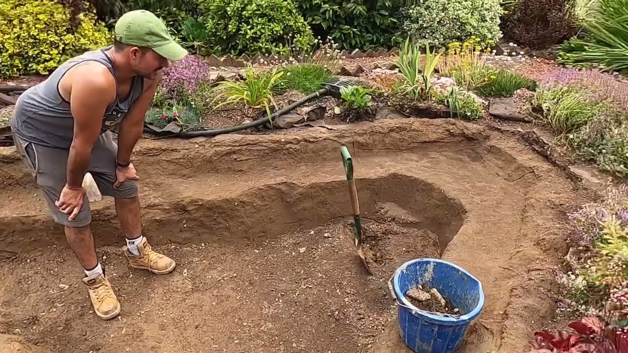 ‘The struggle!’ Pond re-line & re-design part #1: Initial clearance, excavation and lining.