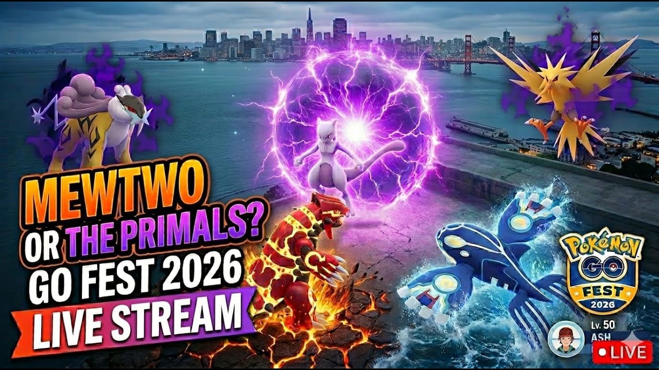 🔴 LIVE: Pok&eacute;mon GO Fest 2026! Catching Mewtwo, Primal Groudon & Primal Kyogre!