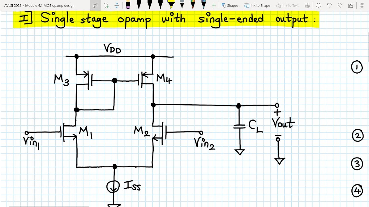 Analog VLSI Design Lecture 38.5: Single Stage Opamp