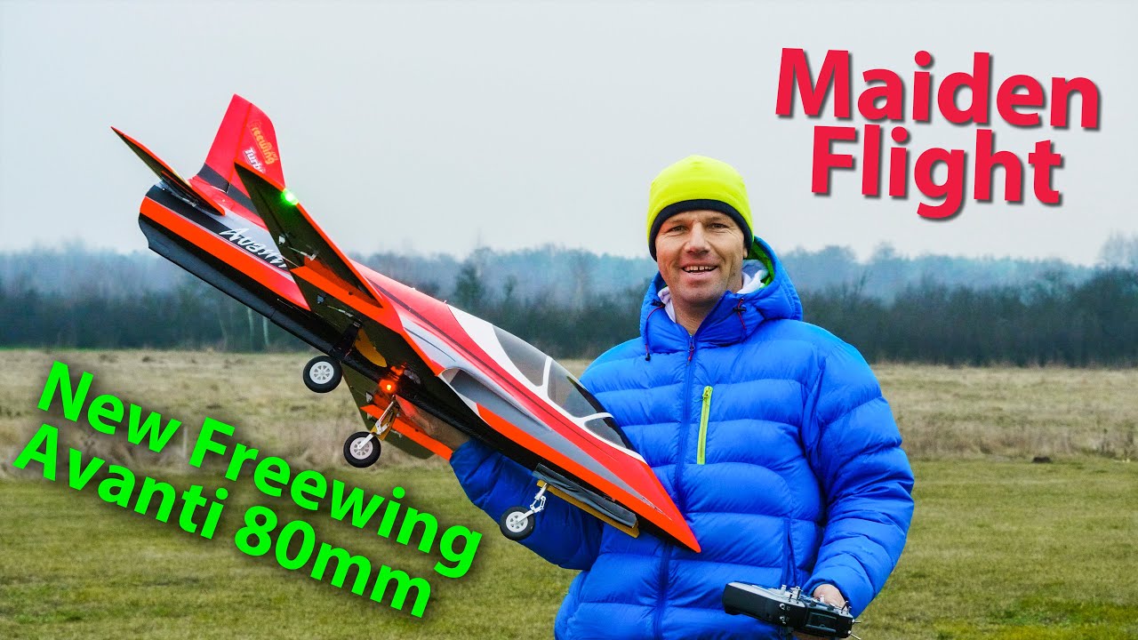 Maiden Freewing Avanti S, WeMoTec midi Evo 80mm, 6S Lion 8000mAh, 112Amp, Oracover fluo red EDF Jet