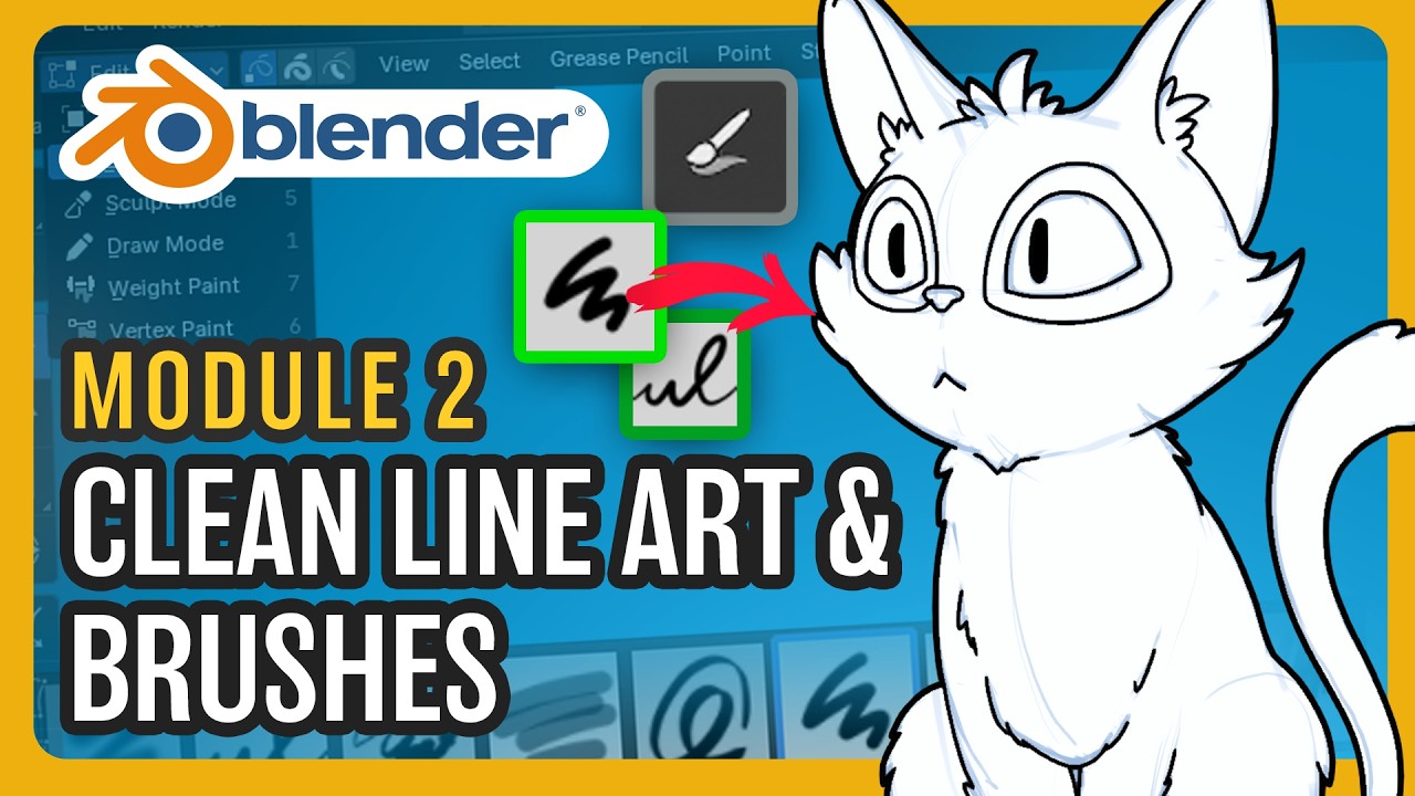 Основы 2D-анимации в Blender для начинающих &mdash; четкие контурные линии для профессиональной 2D-аним...