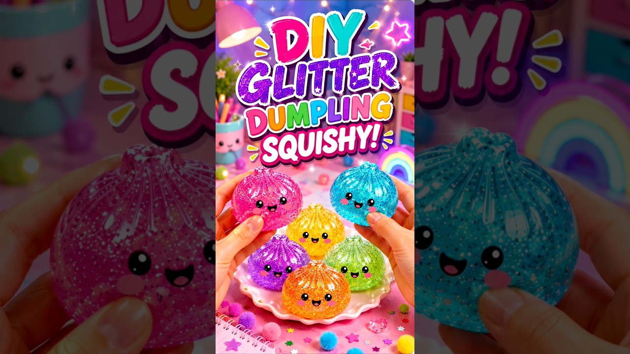 Diy glitter dumpling squishy #art #squishy #viral #tiktok #craft