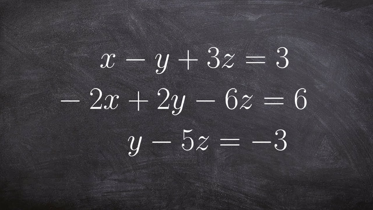 Solve a system of three  equations with no solutions