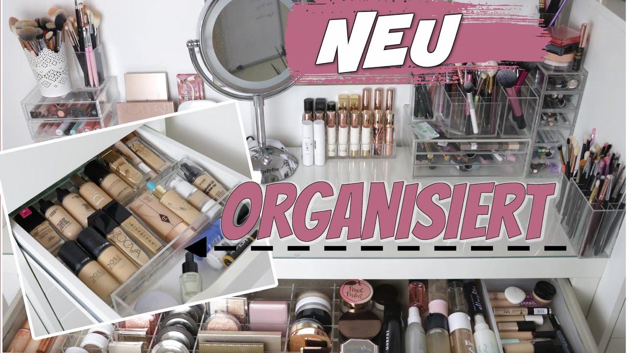 KOMPLETTE MAKEUP SAMMLUNG NEU ORGANISIERT 🥳 + DECLUTTER | TidyUps Aufbewahrungen