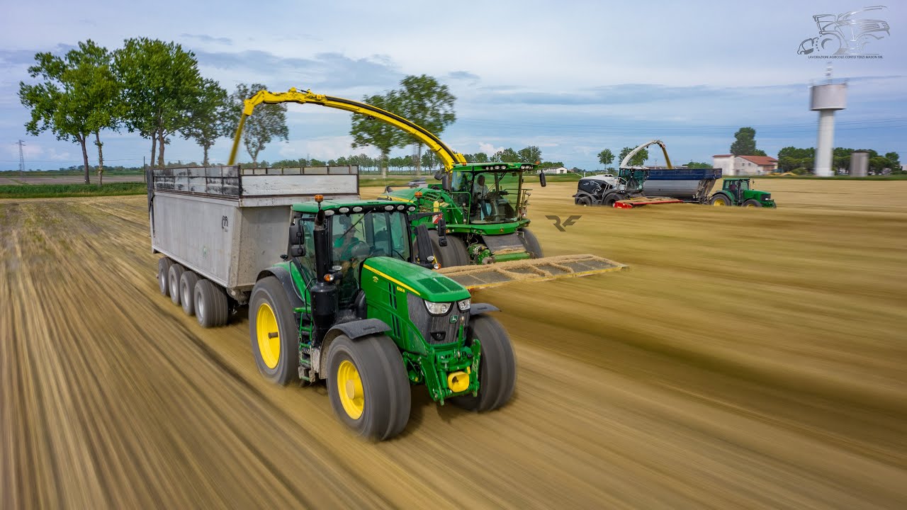 |Barley Silage XXL in Italy| John Deere 9900i & Claas Jaguar 970 Black Edition| Mason|