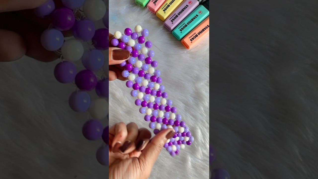 DIY Purple Bracelet😱 #crafteraditi #diy #shorts #youtubepartner #BTS @CrafterAditi