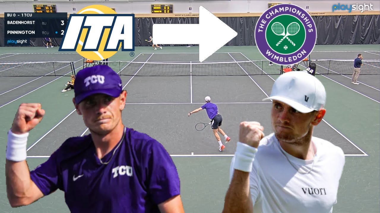 COLLEGE TENNIS TO WIMBLEDON R64 IN 2 MONTHS?!?! - Jack Pinnington (TCU) vs Devin Badenhorst (Baylor)